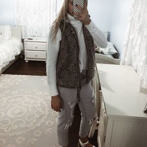francescas gray fluffy vest